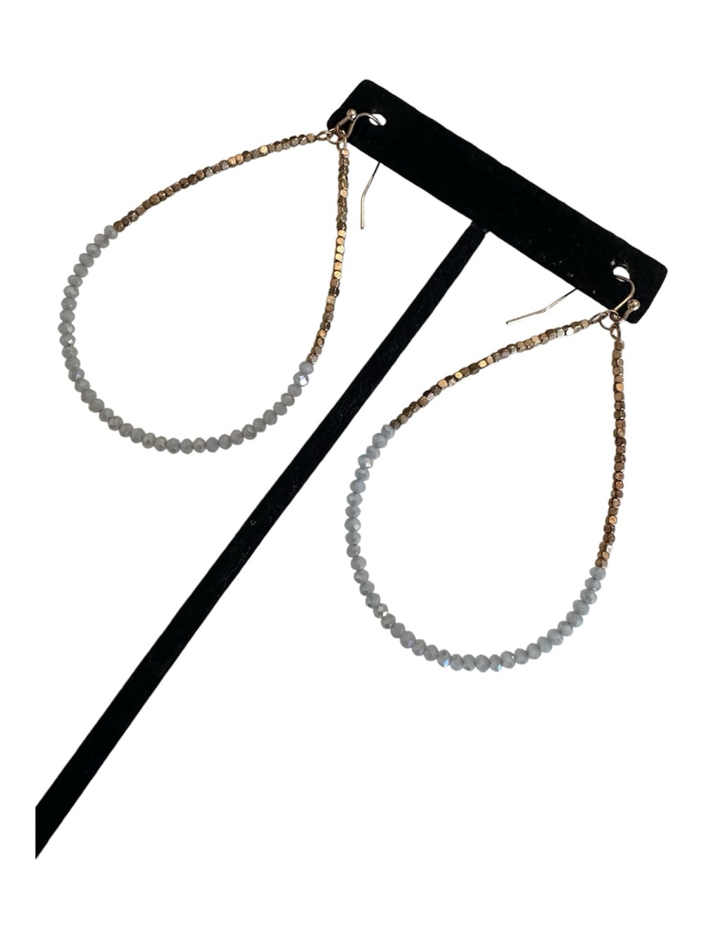 Banana Republic | Bronze & Ice Blue Bead Teardrop Earrings